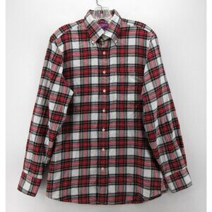 Spier & Mackay Shirt 15 White Flannel Contemporary Plaid Handmade Preppy